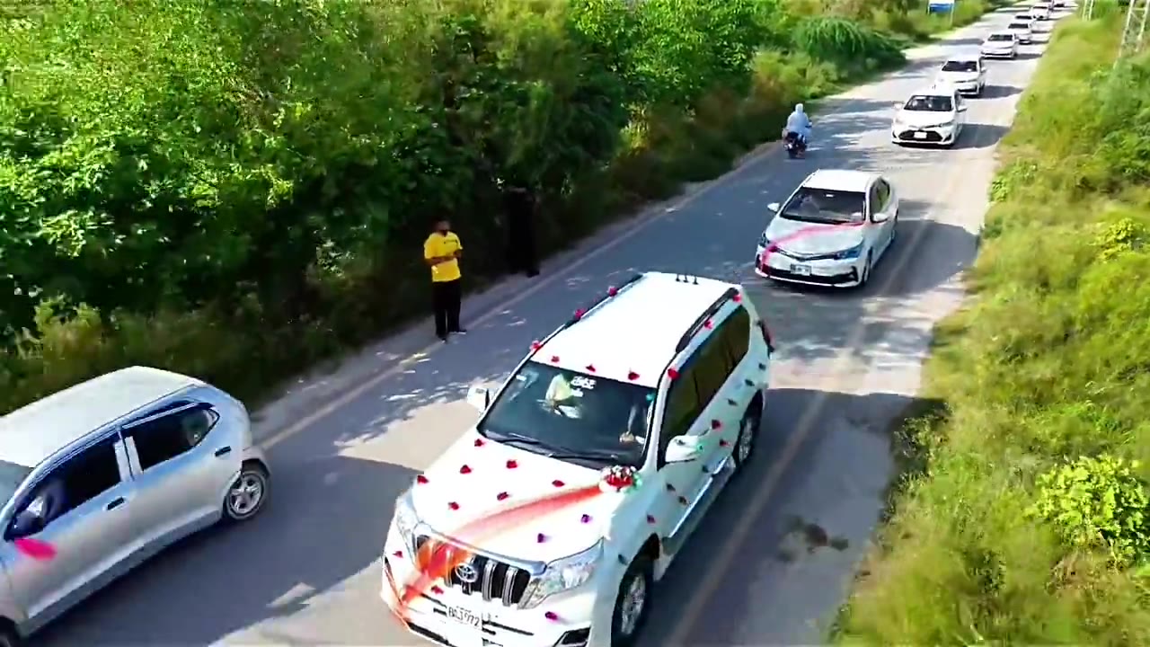 Wedding convoy · drone coverage